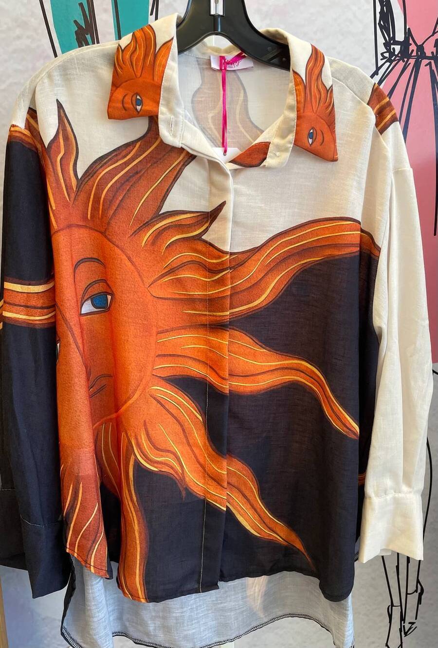 NEW YOLLY women's high low sun shirt in multicolor